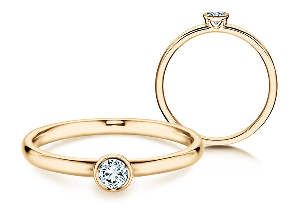 Anillo de compromiso Eternal en 14K oro amarillo con diamante 0,15ct H/SI