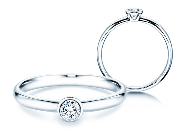 Anillo de compromiso Eternal en platino 950/- con diamante 0,20ct G/SI