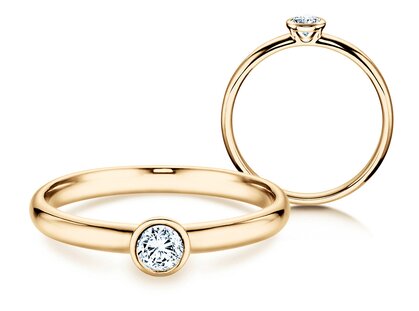 Anillo de compromiso Eternal en 14K oro amarillo con diamante 0,20ct G/SI
