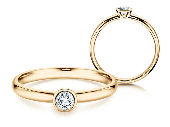 Anillo de compromiso Eternal en 14K oro amarillo con diamante 0,20ct H/SI