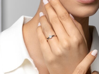 Anillo de compromiso Eternal en 9K oro blanco con diamante 0,25ct H/SI