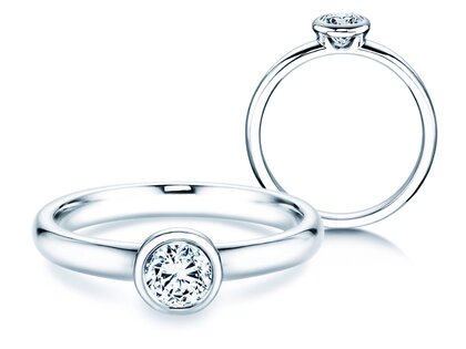 Anillo de compromiso Eternal en 9K oro blanco con diamante 0,40ct D/IF