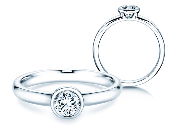 Anillo de compromiso Eternal en 9K oro blanco con diamante 0,40ct D/IF