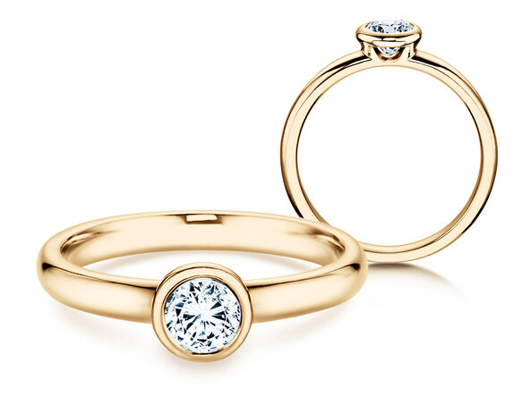 Anillo de compromiso Eternal en 14K oro amarillo con diamante 0,40ct H/SI
