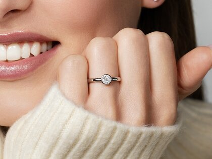 Anillo de compromiso Eternal en 14K oro blanco con diamante 0,50ct G/IF