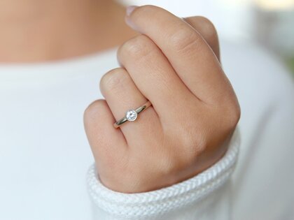 Anillo de compromiso Eternal en platino 950/- con diamante 0,35ct G/SI