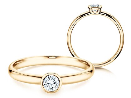 Anillo de compromiso Eternal en 9K oro amarillo con diamante 0,25ct H/SI