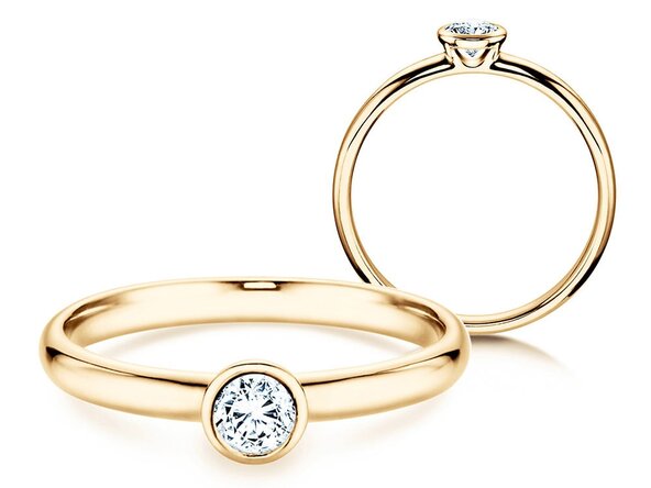 Anillo de compromiso Eternal en 9K oro amarillo con diamante 0,25ct H/SI