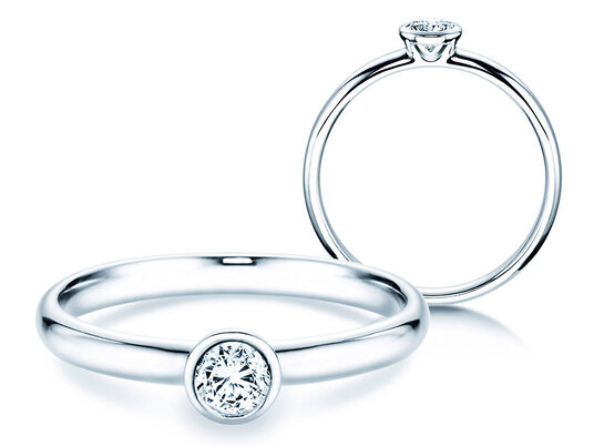 Anillo de compromiso Eternal en 9K oro blanco con diamante 0,25ct H/SI