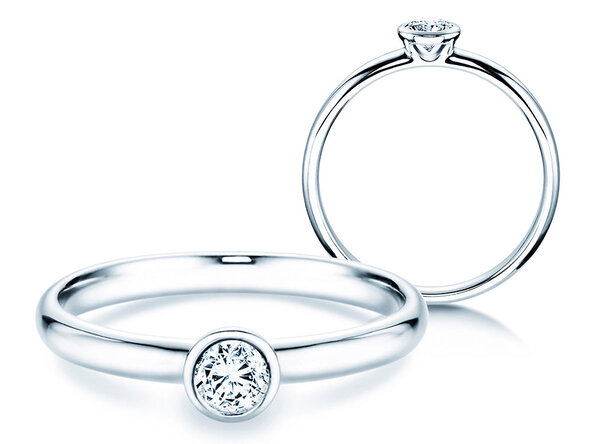 Anillo de compromiso Eternal en 9K oro blanco con diamante 0,25ct H/SI