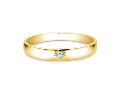 Anillo de compromiso Heart Petite en 14K oro amarillo con diamantes 0,02ct G/SI