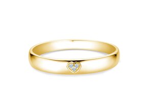 Anillo de compromiso Heart Petite en 14K oro amarillo con diamantes 0,02ct G/SI