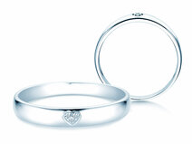 Anillo de compromiso Heart Petite en plata 925/- con diamantes 0,02ct G/SI