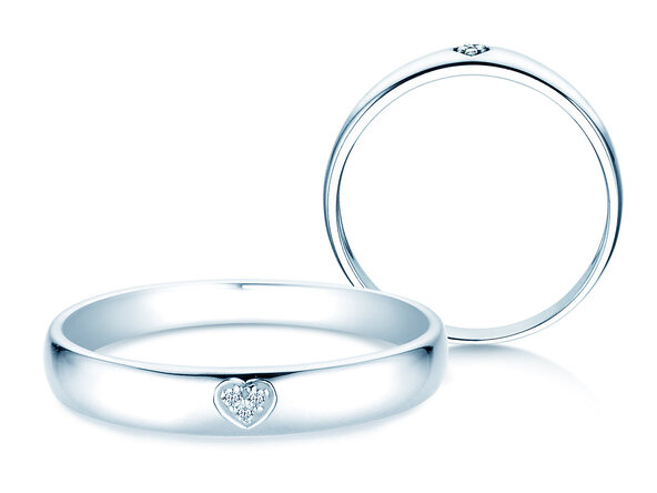 Anillo de compromiso Heart Petite en plata