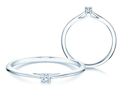 Anillo de compromiso Heaven 4 en 14K oro blanco con diamante 0,05ct H/SI