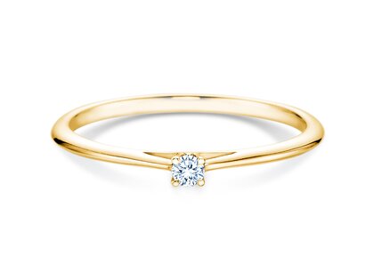 Anillo de compromiso Heaven 4 en 14K oro amarillo con diamante 0,07ct H/SI