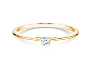 Anillo de compromiso Heaven 4 en 14K oro amarillo con diamante 0,07ct H/SI