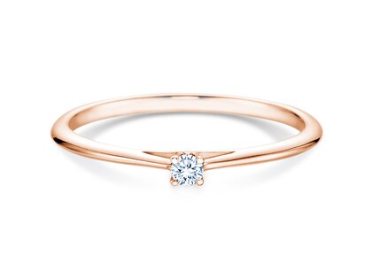 Anillo de compromiso Heaven 4 en 9K oro rosa con diamante 0,05ct G/SI