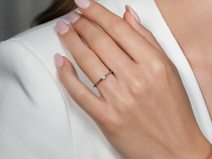Anillo de compromiso Heaven 4 en plata 925/- con diamante 0,07ct G/VS