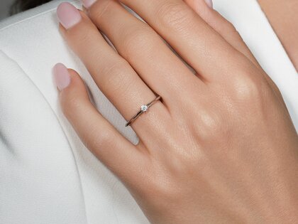 Anillo de compromiso Heaven 4 en plata 925/- con diamante 0,05ct G/VS