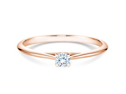 Anillo de compromiso Heaven 4 en 14K oro rosa con diamante 0,10ct G/SI