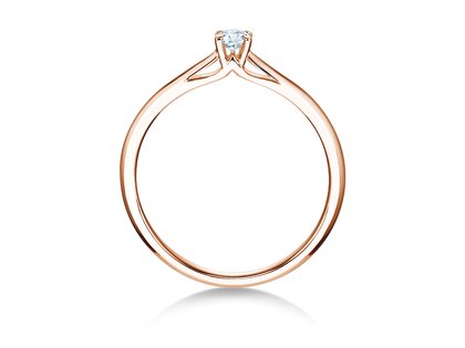 Anillo de compromiso Heaven 4 en 14K oro rosa con diamante 0,10ct G/SI
