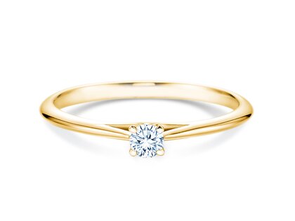 Anillo de compromiso Heaven 4 en 14K oro amarillo con diamante 0,10ct H/SI