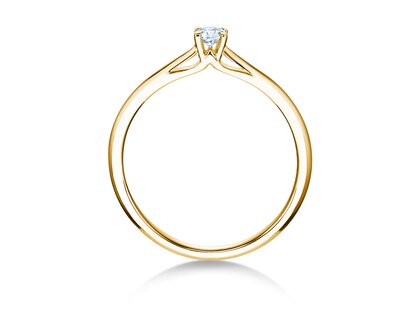 Anillo de compromiso Heaven 4 en 14K oro amarillo con diamante 0,10ct H/SI