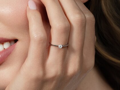 Anillo de compromiso Heaven 4 en plata 925/- con diamante 0,15ct G/VS