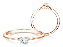 Anillo de compromiso Heaven 4 en 9K oro rosa con diamante 0,15ct G/SI
