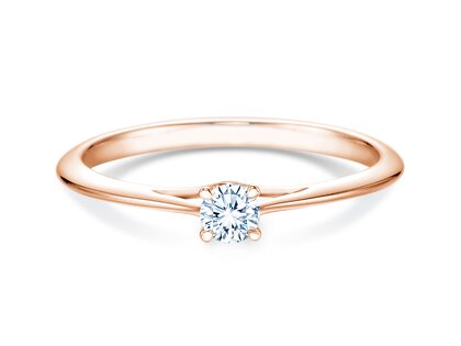 Anillo de compromiso Heaven 4 en 9K oro rosa con diamante 0,15ct G/SI