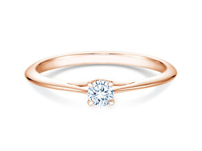 Anillo de compromiso Heaven 4 en 9K oro rosa con diamante 0,15ct G/SI
