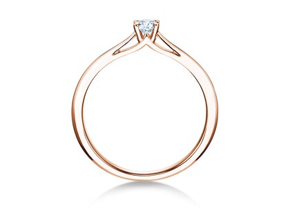 Anillo de compromiso Heaven 4 en 9K oro rosa con diamante 0,15ct G/SI