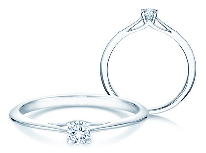 Anillo de compromiso Heaven 4 en 18K oro blanco con diamante 0,20ct G/SI