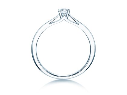 Anillo de compromiso Heaven 4 en 9K oro blanco con diamante 0,20ct D/IF