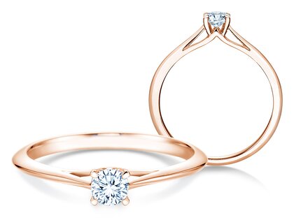 Anillo de compromiso Heaven 4 en oro rosa