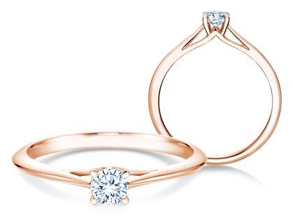 Anillo de compromiso Heaven 4 en 14K oro rosa con diamante 0,25ct G/SI