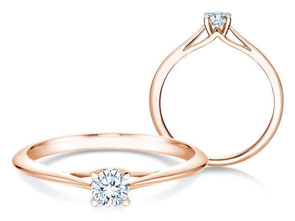 Anillo de compromiso Heaven 4 en oro rosa