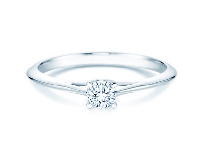 Anillo de compromiso Heaven 4 en 9K oro blanco con diamante 0,25ct H/SI