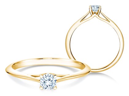 Anillo de compromiso Heaven 4 en oro amarillo
