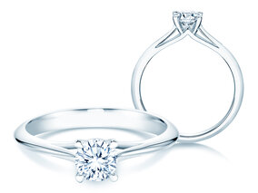 Anillo de compromiso Heaven 4 en 18K oro blanco con diamante 0,30ct G/SI