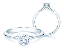 Anillo de compromiso Heaven 4 en 18K oro blanco con diamante 0,30ct G/SI