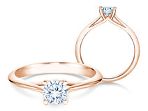 Anillo de compromiso Heaven 4 en 18K oro rosa con diamante 0,30ct G/SI