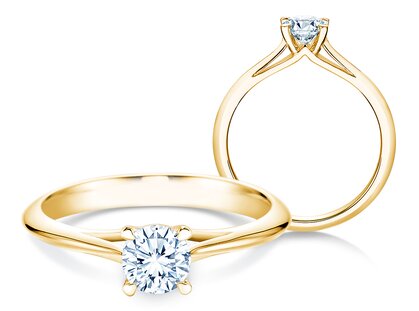 Anillo de compromiso Heaven 4 en 14K oro amarillo con diamante 0,40ct G/SI