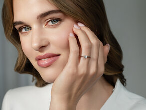 Anillo de compromiso Heaven 4 en 9K oro amarillo con diamante 0,50ct G/SI