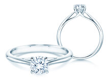 Anillo de compromiso Heaven 4 en 18K oro blanco con diamante 0,50ct G/SI