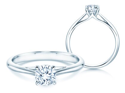 Anillo de compromiso Heaven 4 en 14K oro blanco con diamante 0,50ct G/SI