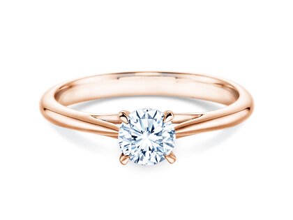 Anillo de compromiso Heaven 4 en 14K oro rosa con diamante 0,50ct H/SI