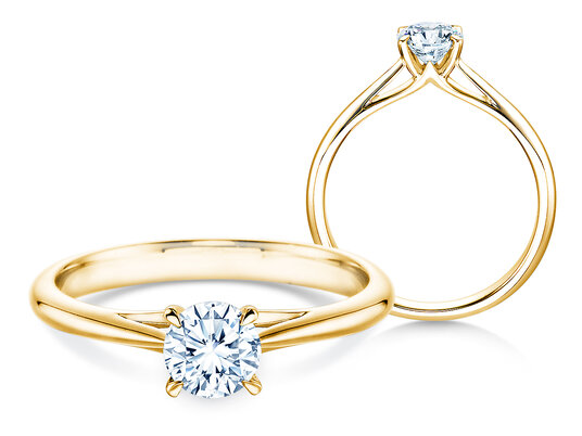 Anillo de compromiso Heaven 4 en 9K oro blanco con diamante 0,50ct H/SI