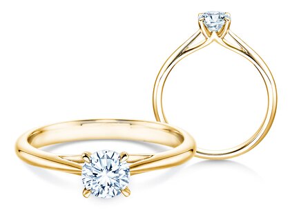 Anillo de compromiso Heaven 4 en 9K oro amarillo con diamante 0,50ct G/SI